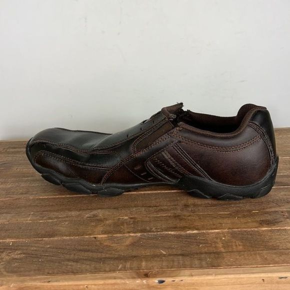 Skechers brown leather diameter nerves slip on loafers us mens size 10.5 - Picture 5 of 7